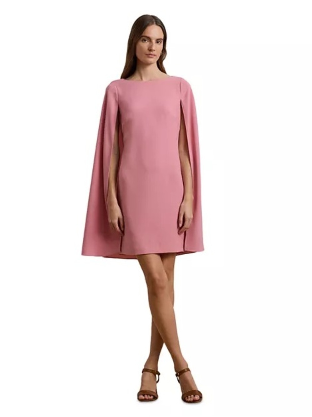 Lauren Ralph Lauren Petra Cape Cocktail Dress in pink. NWT